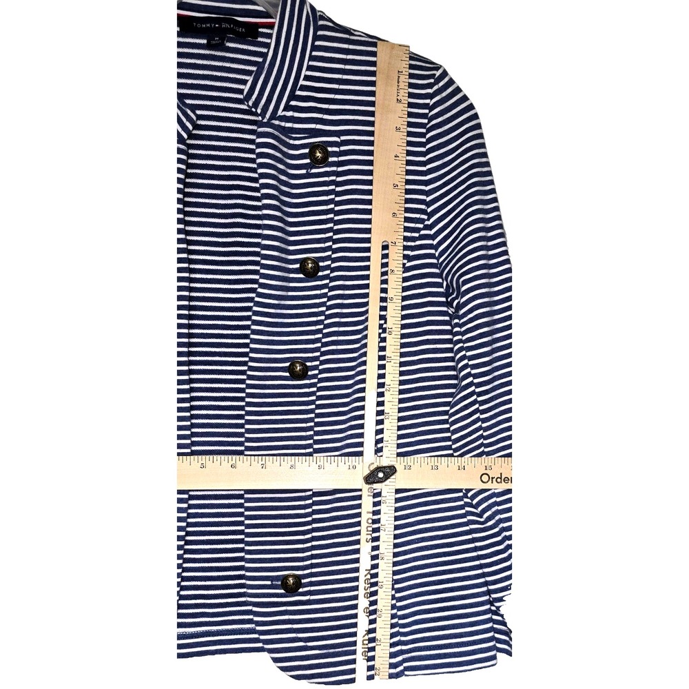 Tommy Hilfiger Nautical Cardigan Womens Size Medium M Navy Blue Knitted Colonial - Picture 4 of 6